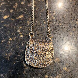 ALI KHAN BRONZE PURSE NECKLACE WITH FLOWER DETAIL